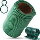 TELENT OUTDOORS 80 Feet Green Plant Twist Ties, Soft Plant ties for Support with 20 PCS Clips, Gardening Supplies for Plants Office Home Organization 3mm Diameter