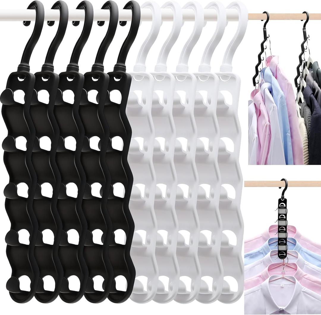 Closet Organizers and Storage,Upgraded Organization and Storage Clothes Hanger,10 Pack College Dorm Room Essentials,Sturdy Space Saving Hangers for Thick Clothe (Multicolor)