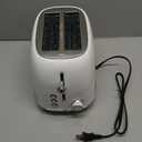 Roter Mond 2 Slice Toaster Retro Stainless Steel with Bagel, Cancel, and Defrost Functions, 6 Bread Shade Settings, Extra Wide Slots and Removable Crumb Tray, White