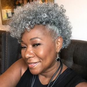 MIMAN 3 Packs 10 Inch Short Curly Crochet Hair 8MM Grey Crochet Braids Synthetic Braiding Hair Extension for Women DIY Mohawk Afro Braided Hairstyle (Natural Black Mixed Grey)