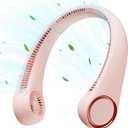 Gaiatop Portable Neck Fan Rechargeable, Hands-Free 360 Cooling, 17hrs Runtime, Battery Powered Personal Wearable Fan, Summer Outdoor Travel Essentials, Birthday Gifts for Women Mom Girls, Pink