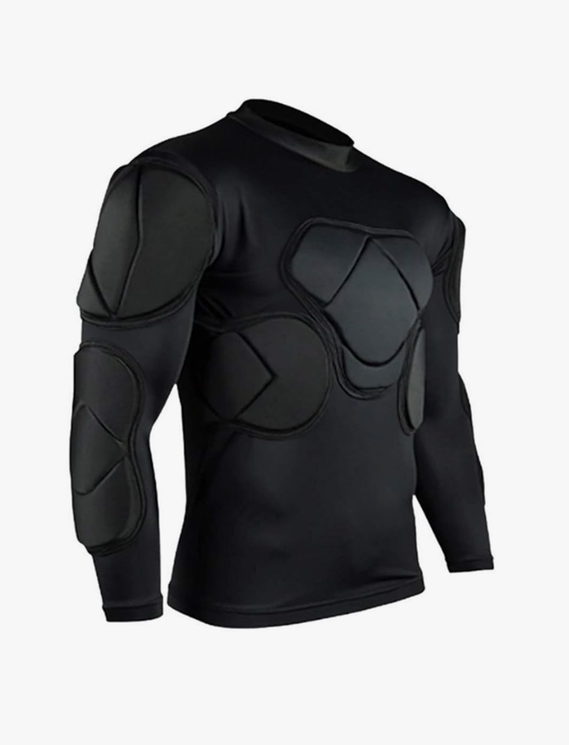 Men's Goalkeeper Shirt Padded Football Protective Gear for Men Training Suit Rib Protector for Soccer Basketball Paintball, XL