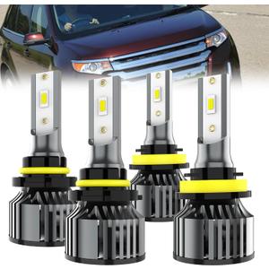 For 2007-2023 Ford Edge light Bulbs, 9005 High Beam H11 Low Beam Combo, 4PCS