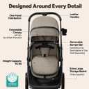 Mompush Wiz 2-in-1 Bassinet Stroller Reversible Seat, One-Hand Fold, Khaki