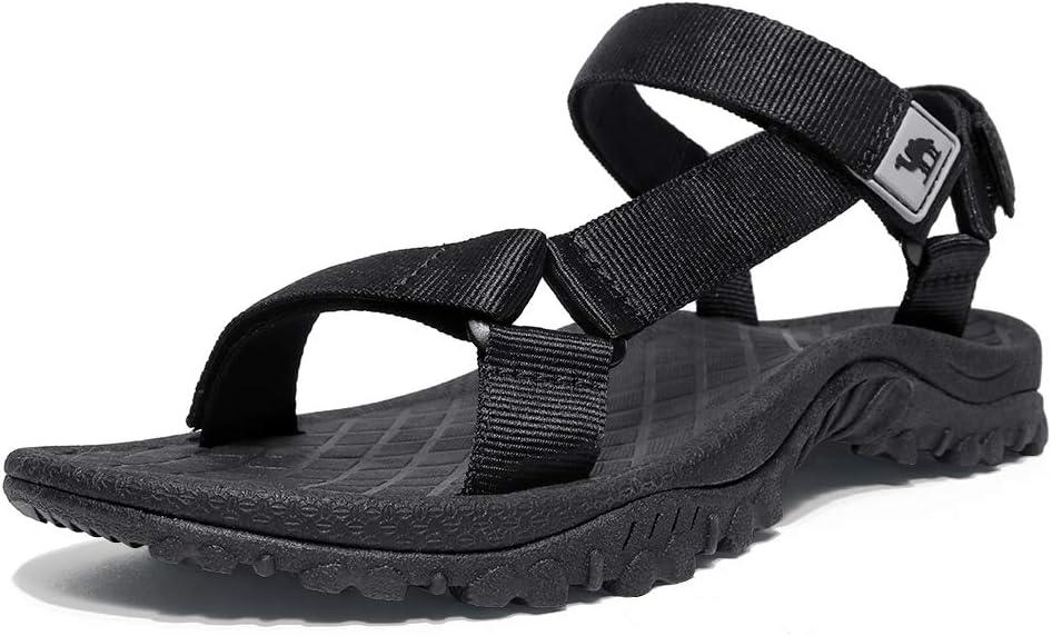 CAMEL CROWN Hiking Sport Sandals for Men Anti-skidding Water Sandals Comfortable Athletic Sandals for Outdoor Wading Beach (8, Black)