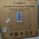 Cumbor 29.243" Baby Gate for Stairs, Hardware Mounted (Drill Required), Expandable No Bottom Bar Dog Gate, Auto Close Extra Wide Walk Thru, Pet & Toddler Proof Gate, Top & Bottom of Stairways(Black)