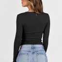 ANRABESS Womens Long Sleeve Shirts Crew Neck Fitted Knit Casual T-Shirt Going Out Tops Basic Tees Fall Fashion Outfits 2025 Black S (Black, S)