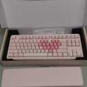 YUNZII B87 Wireless Mechanical Keyboard,QMK/VIA Programmable,TKL Layout 87 Keys,BT/2.4G/USB-C,Hot Swap Gasket Mount RGB Backlit Gaming with Wrist Rest for Win/Mac (Pink, Milk V2)