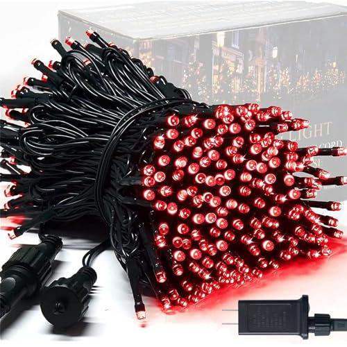 JMEXSUSS 250 LED Red Valentines Day Lights Indoor Outdoor Waterproof with 8 Modes, 91.5ft Expandable Red Christmas String Lights for Bedroom Tree Patio Garden Party Holiday Decorations