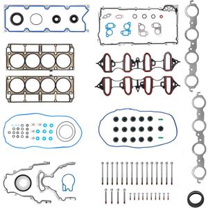 Head Gasket Set 5.3 L, w/Cylinder Head Bolts(ES72173), Compatible with 2002-2011 Chevy Silverado Tahoe Express Avalanche Suburban, GMC Sierra Yukon Savana Envoy 4.8 L 5.3 L V8, Engine Gasket Kit