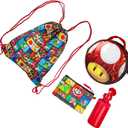 Bioworld Super Mario Backpack with Detachable Mushroom Lunch Tote 16 Inch 5 Piece Set