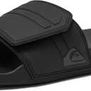 Quiksilver Slides for Men, Arch Support Athletic Mens Sandals (11, Black/Grey/Black Rivi Slide Adjust)