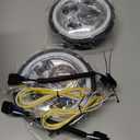 UNI-SHINE 2pcs 7 inch Led Headlight Round DOT Approved H6024 Led Headlight DRL Turn Signal Compatible with Jeep Wrangler JK TJ CJ & Miata & Chevy S3 & Hummer H1 H2 (Chrome)