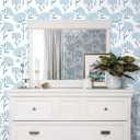 Hopepak Peel and Stick Wallpaper Floral Contact Paper Blue Floral Wallpapers Modern Self Adhesive Removable Vinyl Wallpaper for Living Room 17.3"x197"