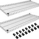 MorningRo 2 Pack Additional Wire Shelf for Wire Shelving Units Chrome Finish Shelving Weight Capacity 600-800 Lb, Heavy Steel Industrial for Warehouses, Closets, Kitchen(Sliver,18" W X 36" L)