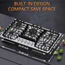 36 inch Gas Cooktop, Bulit-in Gas Stove Top with 5 Burner, NG/LPG Convertible Cooktops, 5 Burner Propane Cooktop with Thermocouple Protection, Stainless Steel