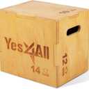 Yes4All Plyo Box, 3-in-1 Wooden Box Jumps for Home Gym, 450 lbs Boxes Step Up with Smooth Edges & Wide Built-in Handles for Jumping, Strength Training, Lunges, Squats, Dips