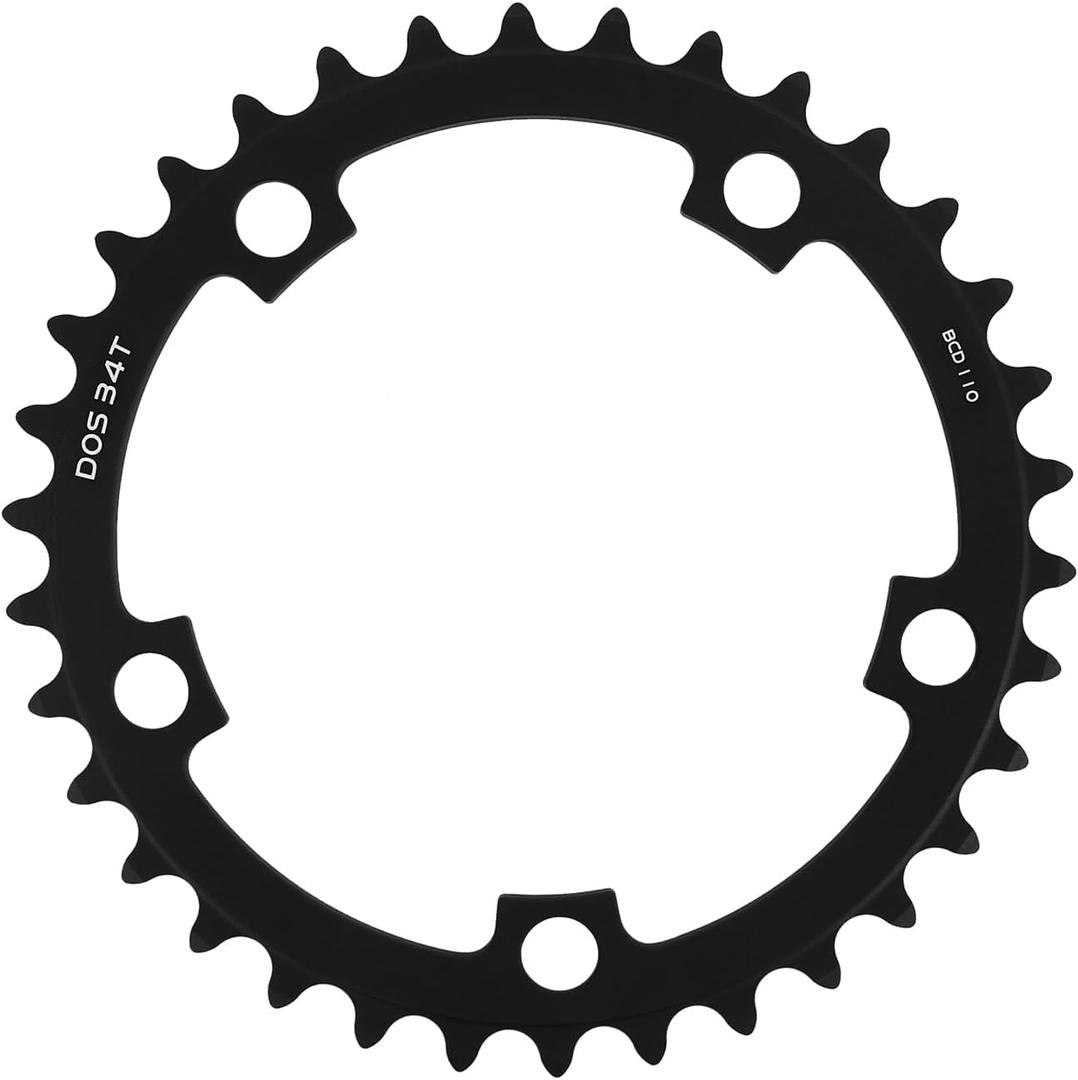 BUCKLOS 110BCD Bike Chainring Set with Pin, Double Round 5 Bolts Aluminum Chainring 50T 34T 52T 36T 53T 39T for Road Bike Bicycle Fits 8 9 10 11 Speed Chains