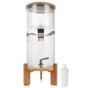 Glass Water Filter Pitcher,3.25 Gallon Water Filter Dispenser with Filter,BPA-Free,Reduces Chlorine and More,Softens the Water,Large Clearly Filtered Water Pitcher for Home,Office and Kitchen