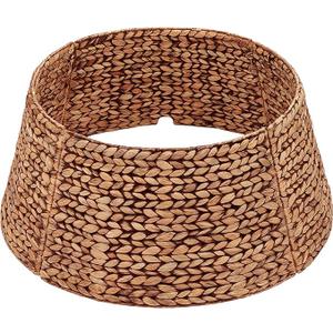 CENBOSS Rattan Christmas Tree Collar, Wicker Tree Skirt & Stand Base Cover (Brown Wash, 24 inch)