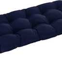 downluxe Outdoor Bench Cushion for Patio Furniture, Water Resistant Tufted Overstuffed Porch Swing Cushions, Thick Outdoor Loveseat Cushions, 44" X 19" X 5", Navy, Set of 1