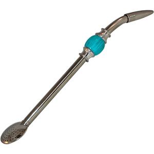 RECHERE Stainless Steel Yerba Mate Tea Bombilla Gourd Drinking Straw Filter Silver (Blue)