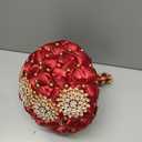 Dark Red Bridal Wedding Bouquet with Gold Rhinestone Pearl for Quinceanera Bride Bridesmaid Satin Rose Flower Brooch Bouquet Wedding Dark Red 9.5in
