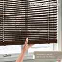 Kokorona Cordless Mini Blinds Horizontal Venetian Blinds Vinyl Window Shades Light Filtering Privacy Room Darkening Blinds for Bedroom, Kitchen, Office, 18" W X 64" H, Brown