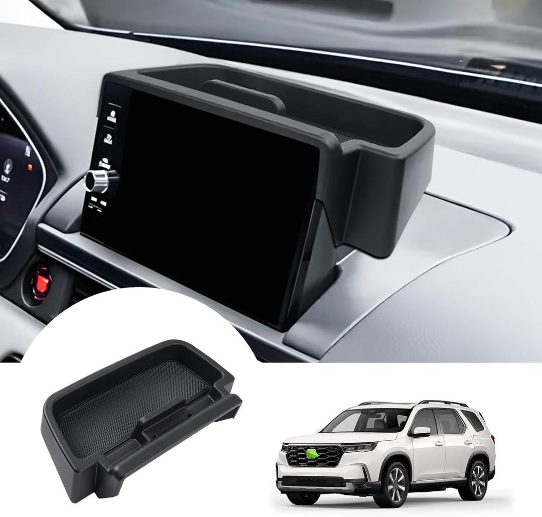 Autorder Center Console Dash Organizer for 2023-2026 Honda Pilot Accessories Dashboard Insert Tray with Cellphone Holder Storage Box with Anti-Slip Mat