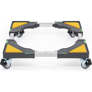 Nefish Heavy Duty Dolly for Washing Machine Adjustable Mini Fridge Stand washer Dryer Stand Mobile Roller Universal Dolly Cart with 4 Lockable Wheels Mobile Base Stand for Washer Dryer Refrigerator (Grey)