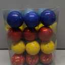 Thyle Christmas Ball Ornaments Cartoon Tree Hanging Ornaments 2.4" Theme Foam Christmas Winter Balls Decoration Cute for Adults for Holiday Xmas Trees Home Decor(24 Pcs,Gold Rings)