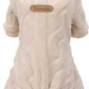 Dog Sweater Clothes Fleece Woolen Winter Warm Sweatshirt 4 Legs Jumpsuit Pajamas Twist Print Sweater for Small Dog Medium Cat Khaki, Medium (Back length: 8.7 inches)