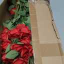 Tigeen 150 Pcs Artificial Rose Flowers Bulk, Fake Silk Roses Realistic Long Stem Flower Bouquets for Wedding Centerpieces Flower Arrangement Valentine's Day Home Party Decor(Red)