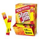 Slim Jim Smoked Meat Sticks, Original Flavor, 6g Protein Per Serving, Snack Size, Lunchbox Snack, 0.28 oz. (100 Count), Best By SEP 09/2025