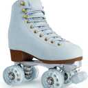 Roller Skates for Women or Men with Height Adjustable Rubber Stoppers Retro Suede Quad Roller Skates for Outdoor and Indoor (9, Blue)
