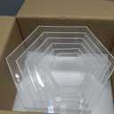 Buffet Risers, Food Display Risers for Party, Clear Acrylic Risers Display Stand for Buffet Table, Catering Displays for Dessert, Cube Box Nesting Riser with Hollow Bottoms (5"x6"x7"x8"x9"x10" 6 PCS Hexagonal Clear)