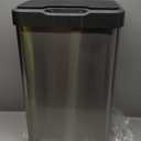 EKO Mirage-T 50 Liter / 13.2 Gallon Touchless Rectangular Motion Sensor Trash Can, Brushed Stainless Steel Finish