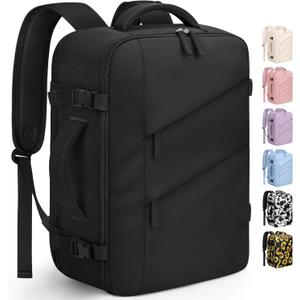 Capolo Travel Backpack for Women Men Waterproof Laptop Backpack Flight Approved Carry On Backpack Overnight Weekender Bag College Bookbag for Business, Work, Traveling Fits 17 '' Laptop,Black