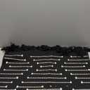 Black Runner Rug, Washable Rug for Hallway Non Slip, 2x4.3ft Boho Kitchen Bathroom Runner for Bedroom with Tassels