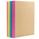 PAPERAGE 6-Pack Composition Notebook Journals, 120 Pages, Kraft Cover with Rainbow Spines, College Ruled Lined Paper, Small Size (8 in x 5.75 in)  for Home, Office or School Supplies