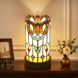 Tiffany Style Table Lamp, Small Stained Glass Table Lamp Baroque