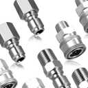 Sydien 4Pcs 3/8 Inch NPT Pressure Washer Quick Connect kit, Pressure Washer, Quick Connect Fittings, Female and Female Thread Quick Disconnect Fittings