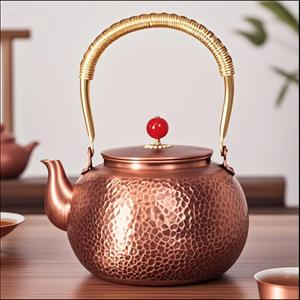 frymmx Handmade Hammered Copper Tea Kettle for Stove Top - 1.6 Quart (1500ml) Extra Thick Stovetop Teapot with Non-Toxic Coating-Free Design, Traditional Craftsmanship & Rust Resistance
