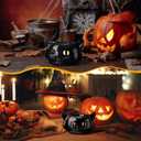 Vesici Vintage Black Cat Spooky Lantern Halloween Black Cat Candle Burner Ceramic Lantern Spooky Holiday Gothic Home Table Gifts for Halloween Table Centerpiece Room Decor