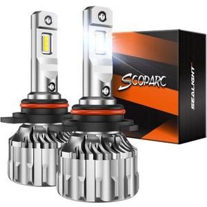 SEALIGHT 9012/Hir2 Bulbs 66000 LM Ultra-Bright 6500K White, S6 9012 Light Bulbs, Real 1:1 Size for Vehicle, Hir2 Fog Lights 80,000hrs+ Lifespan, CANbus-Ready Plug and Play, IP68, Pack of 2