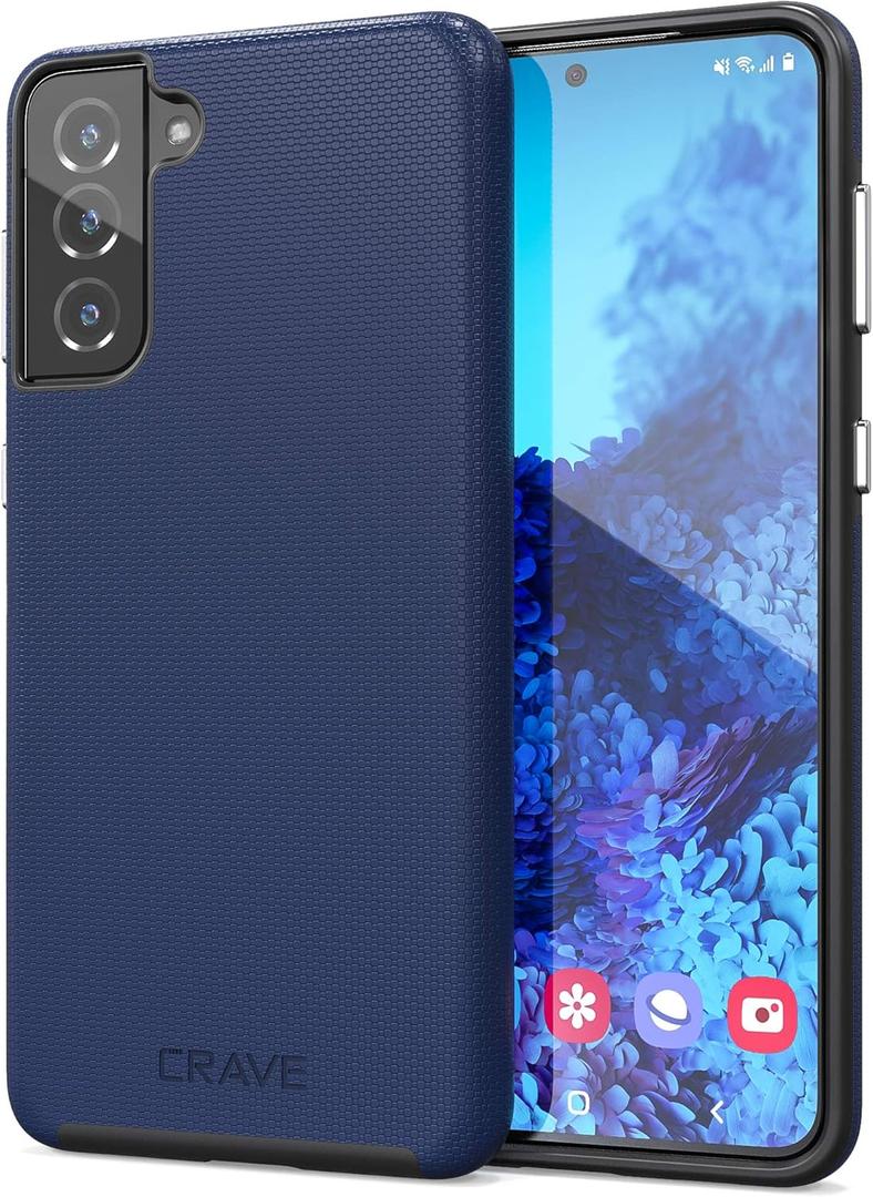 Crave Dual Guard for Galaxy S21+ Case, Shockproof Protection Dual Layer Case for Samsung Galaxy S21 Plus, S21+ 5G (6.7 inch) - Navy