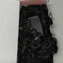 REECHO Curly Hair Extensions - 4PCS 14" GoGo Curly Clip in Hair Extensions 100% Super Protein Hairpieces with Invisible Lace Weft Silky Soft Natural Look for Women - Jet Black