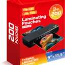 Thermal Laminating Pouches,Hold 8.5 x 11 inch Sheets 200 Pack,3 Mil Clear Thermal Laminate Pouches 9x11.5 inch Lamination Sheet Paper