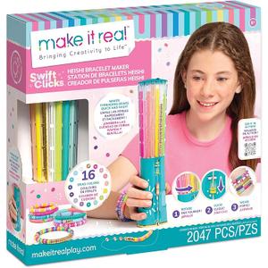 Make It Real: Swift Clicks  Heishi Bracelet Maker  2047pc, DIY Jewelry Craft Kit, Design & Make 23 Bead Bracelets, RotateClickWear, Girls Kids 8+
