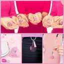 Remuuly 32 Set Breast Cancer Awareness Keychains Pink Ribbon Gifts Breast Cancer Accessories Survivor Party Favors for Women Pink Ribbon Keychains with Hope Cards and Organza Bags